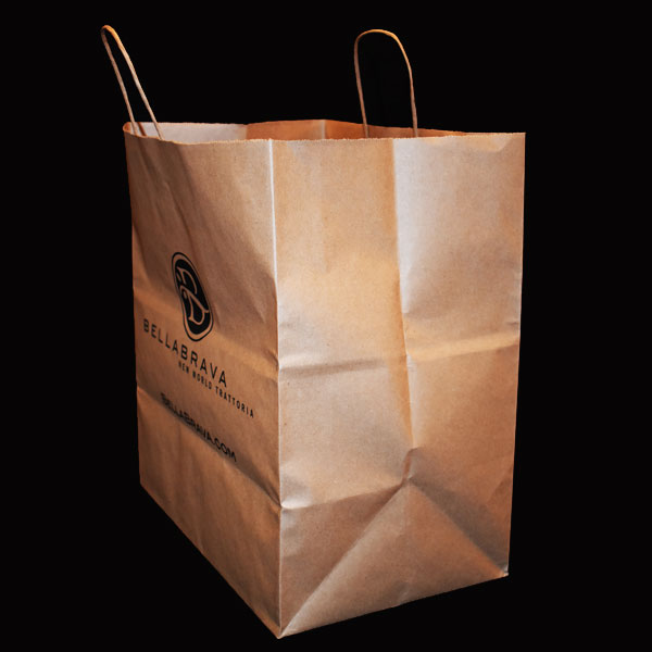Brown paper shopping bag.