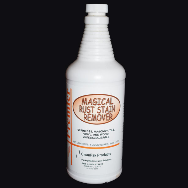 Magical Rust Stain Remover - small white bottle.